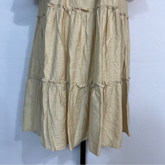 Peach puff beige ruffle lace dress BoHo style size small - Picture 2 of 14